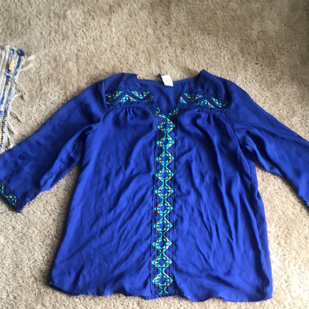 Blue green and yellow tunic